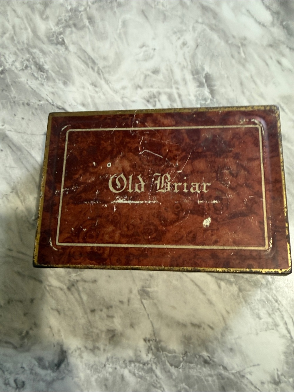 Vintage Old Briar Pipe Tobacco Tin Metal Advertising Box Tobacciana Collectible